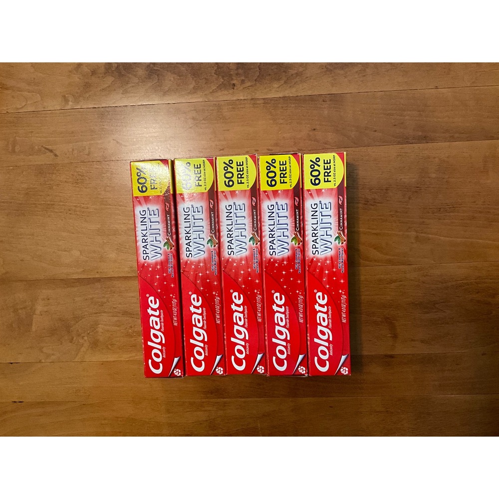 Colgate Sparkling White Cinnamint Toothpaste 4 oz 60%‎ Free Lot of 5
